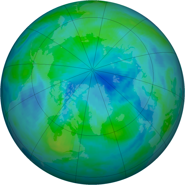 Arctic ozone map for 03 October 1996